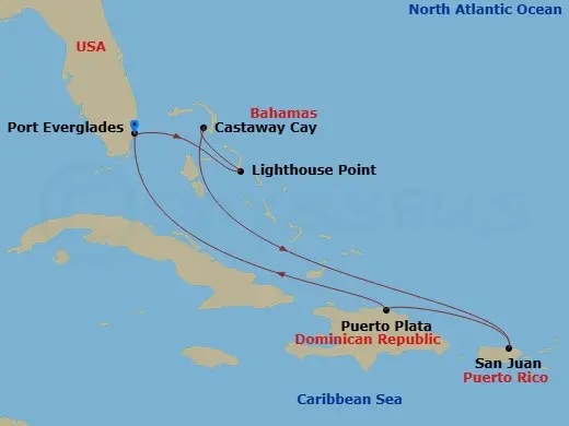 Itinerary schematic diagram
