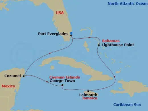 Itinerary schematic diagram