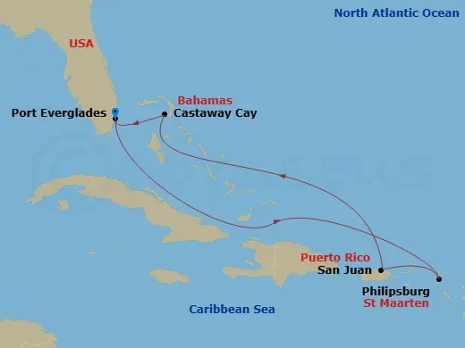 Itinerary schematic diagram