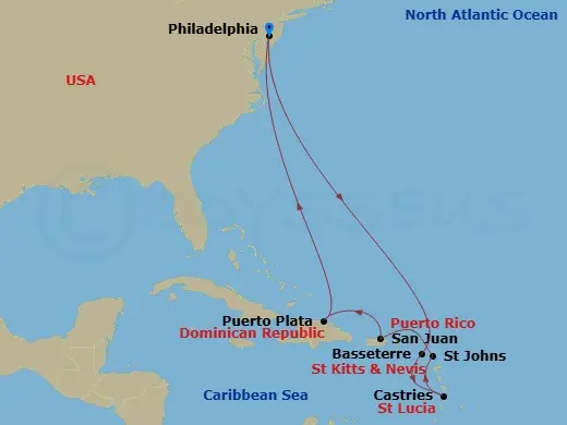Itinerary schematic diagram