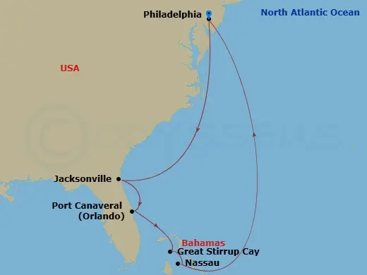 Itinerary schematic diagram