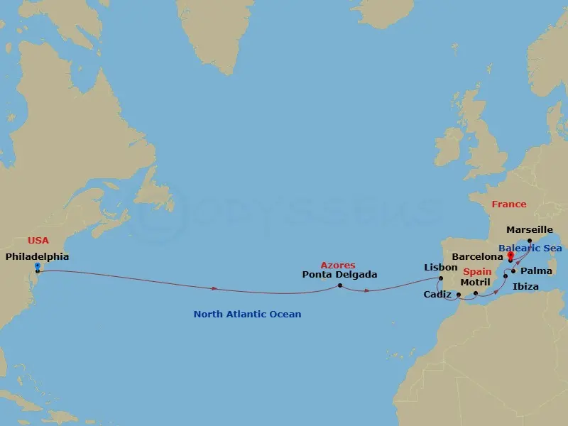Itinerary schematic diagram
