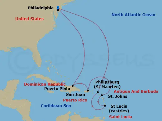 Itinerary schematic diagram