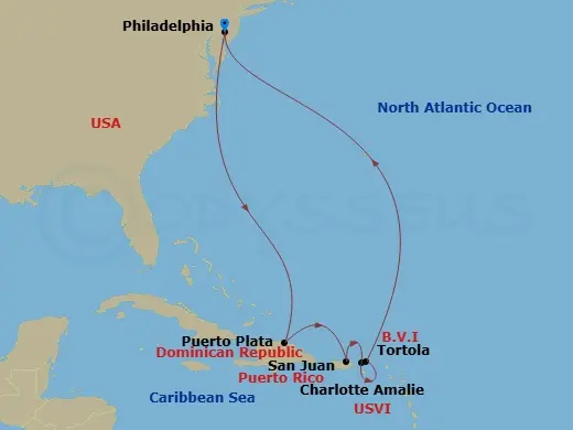 Itinerary schematic diagram