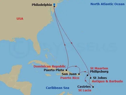 Itinerary schematic diagram