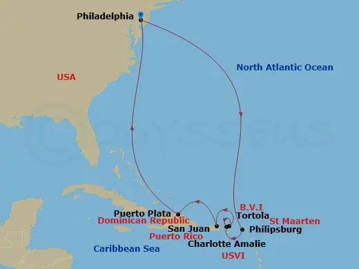 Itinerary schematic diagram