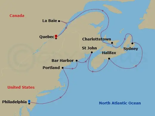 Itinerary schematic diagram