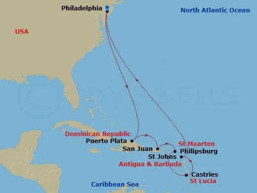 Itinerary schematic diagram