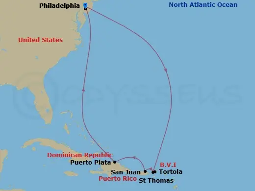 Itinerary schematic diagram