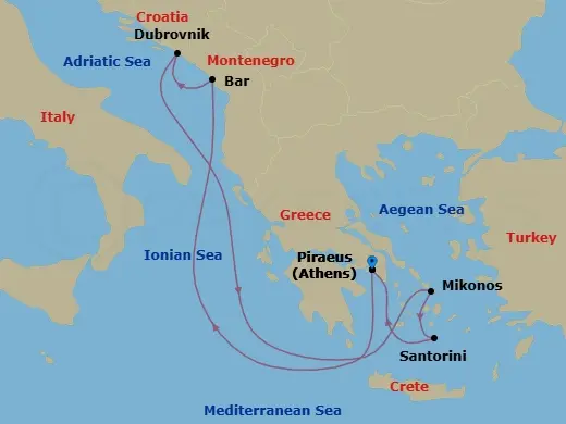 Itinerary schematic diagram