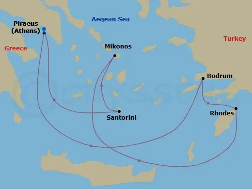 Itinerary schematic diagram