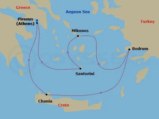 Itinerary schematic diagram