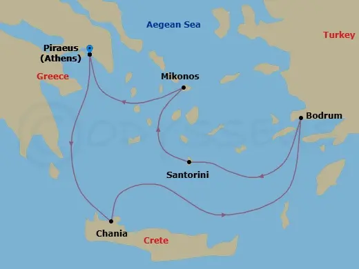 Itinerary schematic diagram