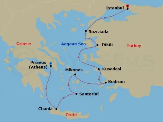 Itinerary schematic diagram
