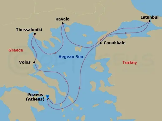 Itinerary schematic diagram