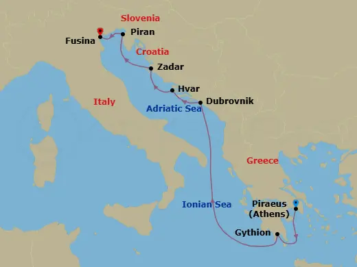 Itinerary schematic diagram