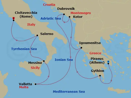 Itinerary schematic diagram