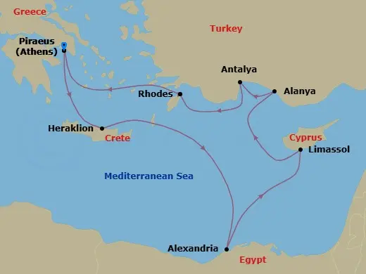 Itinerary schematic diagram
