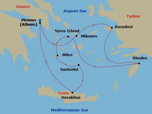 Itinerary schematic diagram
