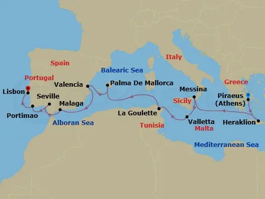Itinerary schematic diagram