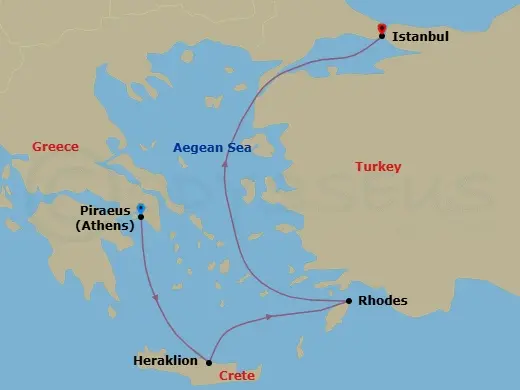 Itinerary schematic diagram