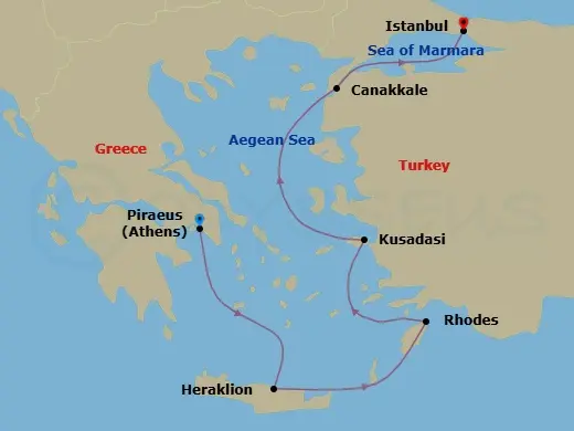 Itinerary schematic diagram