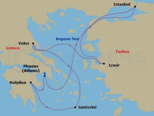 Itinerary schematic diagram