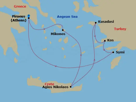 Itinerary schematic diagram