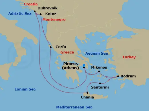 Itinerary schematic diagram