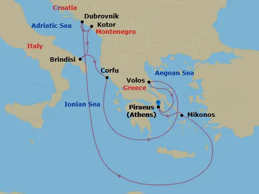 Itinerary schematic diagram