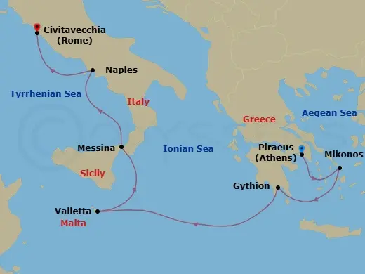 Itinerary schematic diagram