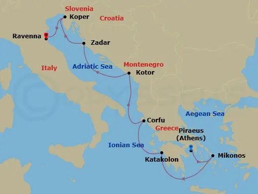 Itinerary schematic diagram