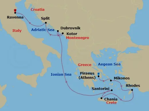 Itinerary schematic diagram