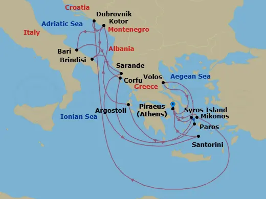 Itinerary schematic diagram
