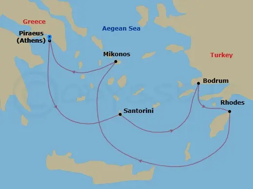 Itinerary schematic diagram