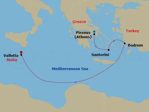 Itinerary schematic diagram