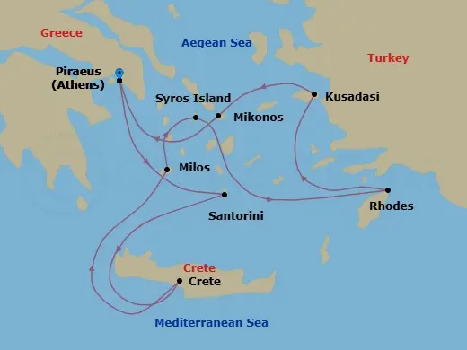 Itinerary schematic diagram