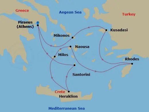 Itinerary schematic diagram