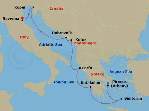 Itinerary schematic diagram