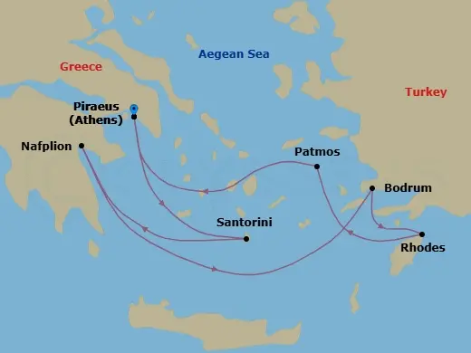 Itinerary schematic diagram