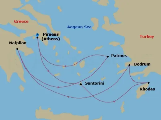 Itinerary schematic diagram