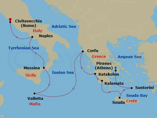 Itinerary schematic diagram