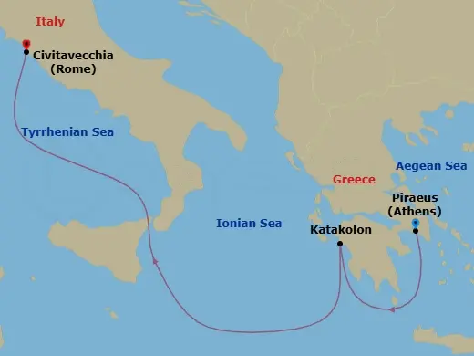 Itinerary schematic diagram
