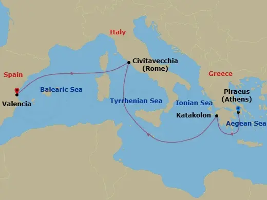 Itinerary schematic diagram
