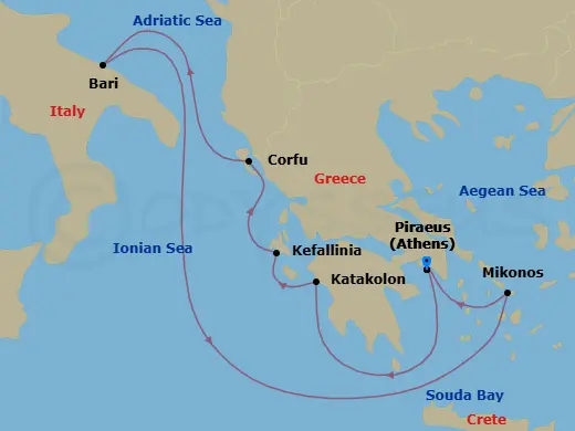 Itinerary schematic diagram