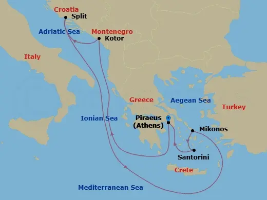 Itinerary schematic diagram