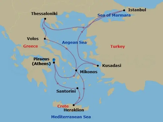 Itinerary schematic diagram