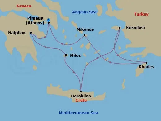 Itinerary schematic diagram