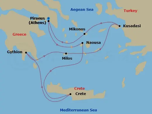 Itinerary schematic diagram