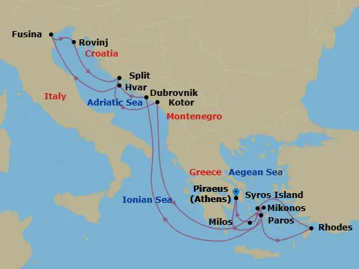 Itinerary schematic diagram